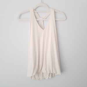 Naked Zebra | White Flowy Tank with Strappy Back